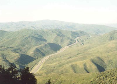 From Mt. Aire summit looking at I-80 in Parleys Canyon