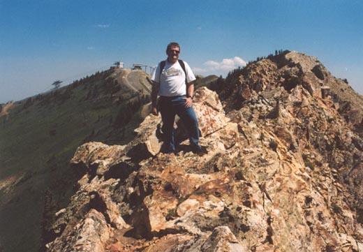 Allen along one of the easier sections of the knife edge ridge