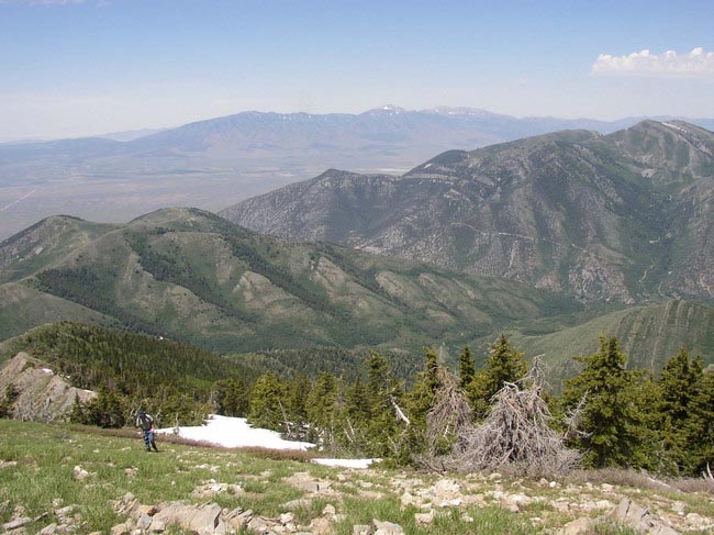 Final slopes of Lewiston, with Deseret Peak in far distance