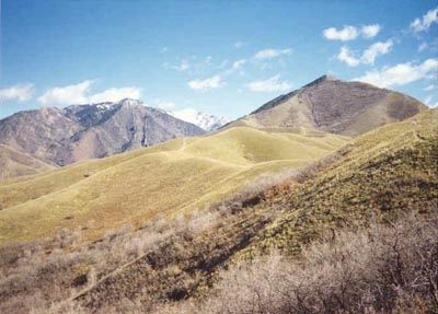 Little Black Mountain right, Grandview Peak (snowcapped) left