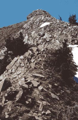 Rocky summit ridge of Mt. Raymond