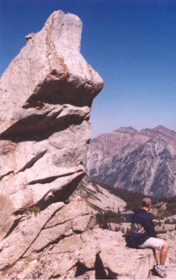 Chandler takes a break along the west ridge of White Baldy