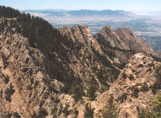 From peak 9,750 looking west to Triangle Peak and Mount Olympus